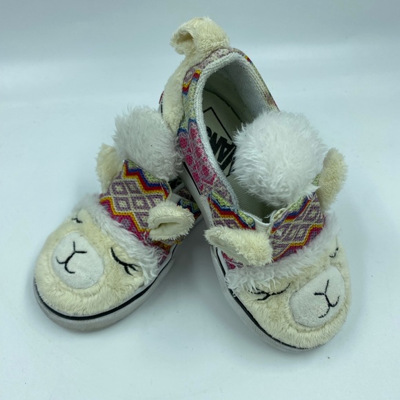 TODDLER VANS SHEEP LLAMA SLIP ON SNEAKERS SIZE 7 Toddler Hook-nLoop Closure RARE - Picture 2 of 6